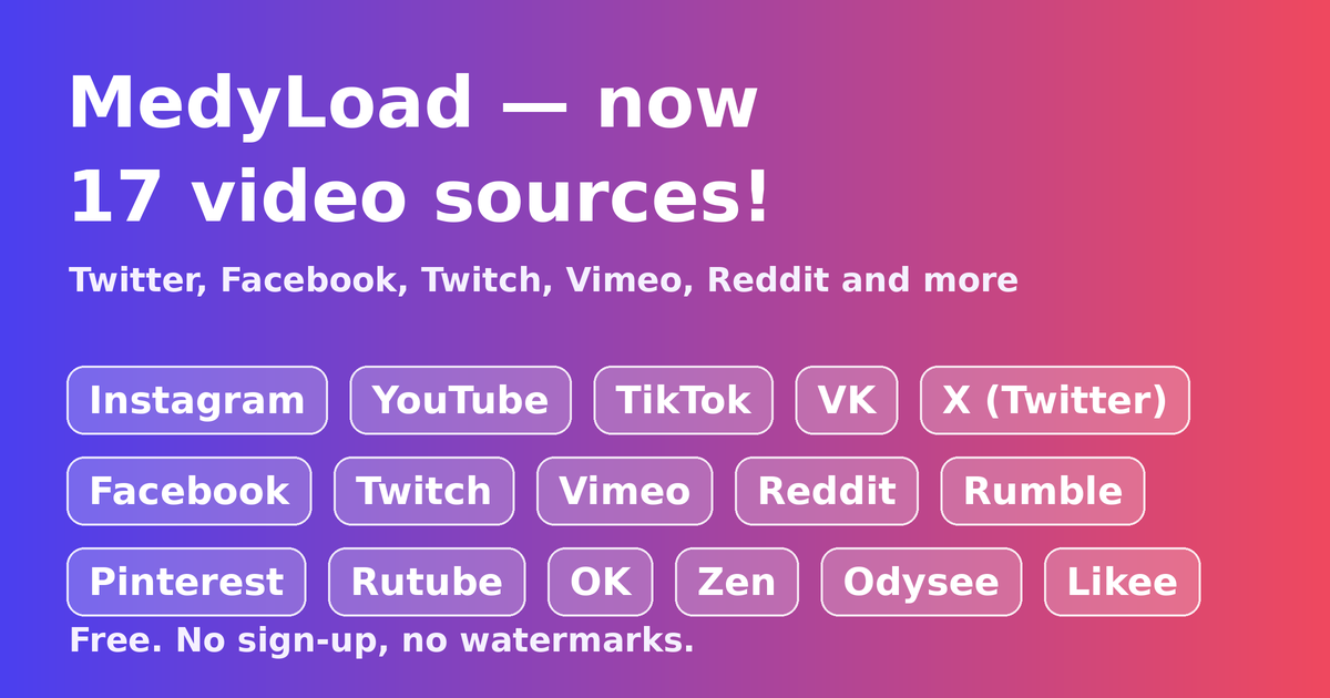 MedyLoad — 17 izvora videa